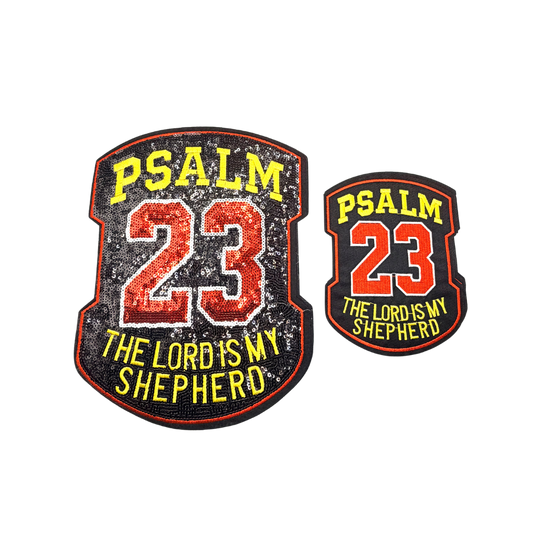 PSALM 23 Shield Sequin Patches