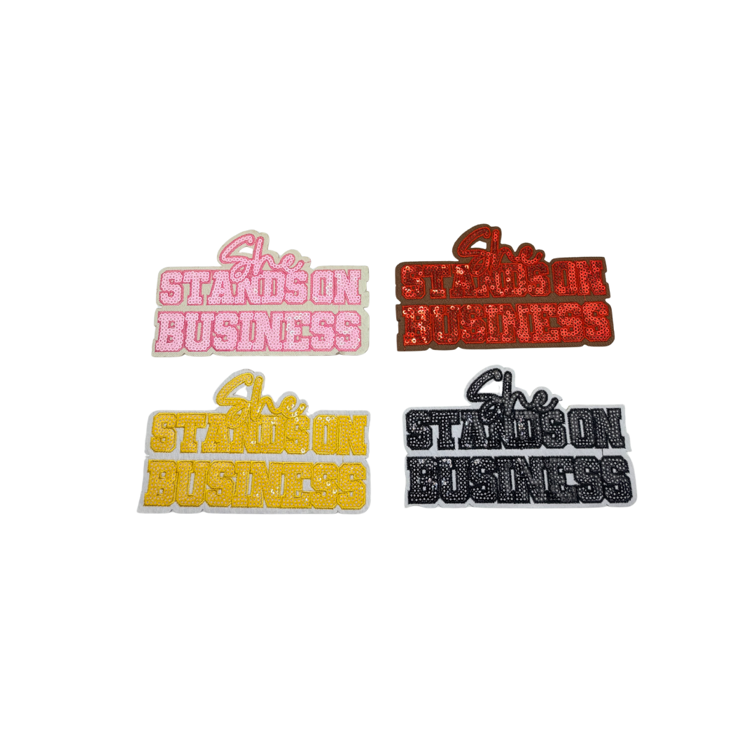 She Stands On Business Medium Sequin Patches