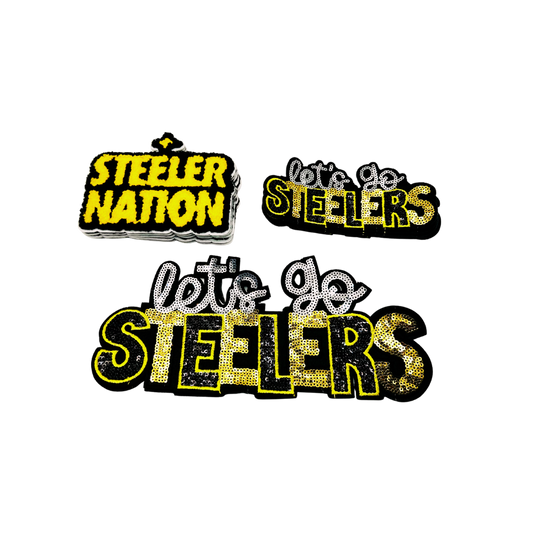 Steelers Football  Sequin Patches