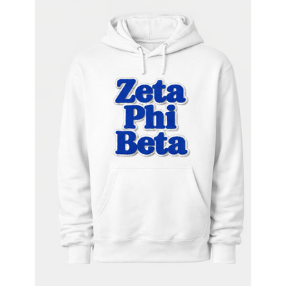 Zeta Phi Beta Chenille Patch Kangaroo Hoodie – Greek Pullover Hoodie