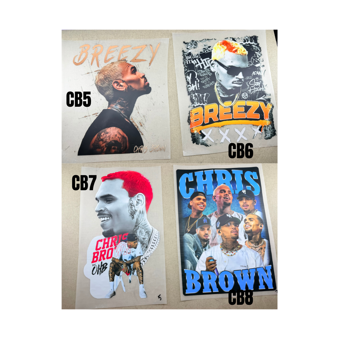 Chris Brown DTF Transfers - Sizes 10*10
