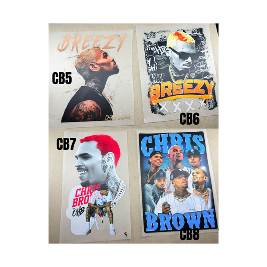 Chris Brown DTF Transfers - Sizes 10*10