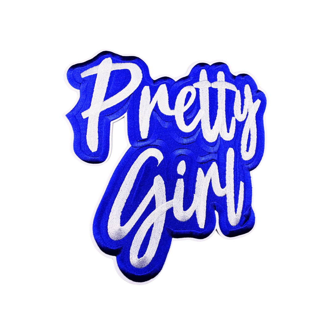 Pretty Girl Zeta Sorority Blue & White Large Patch