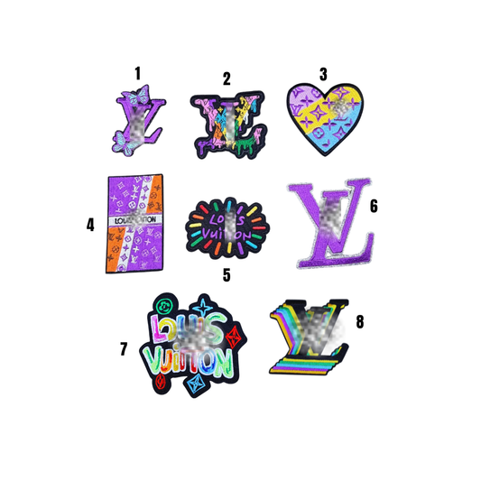 Lou** V  Designer Inspired Purple Small Patch Collection