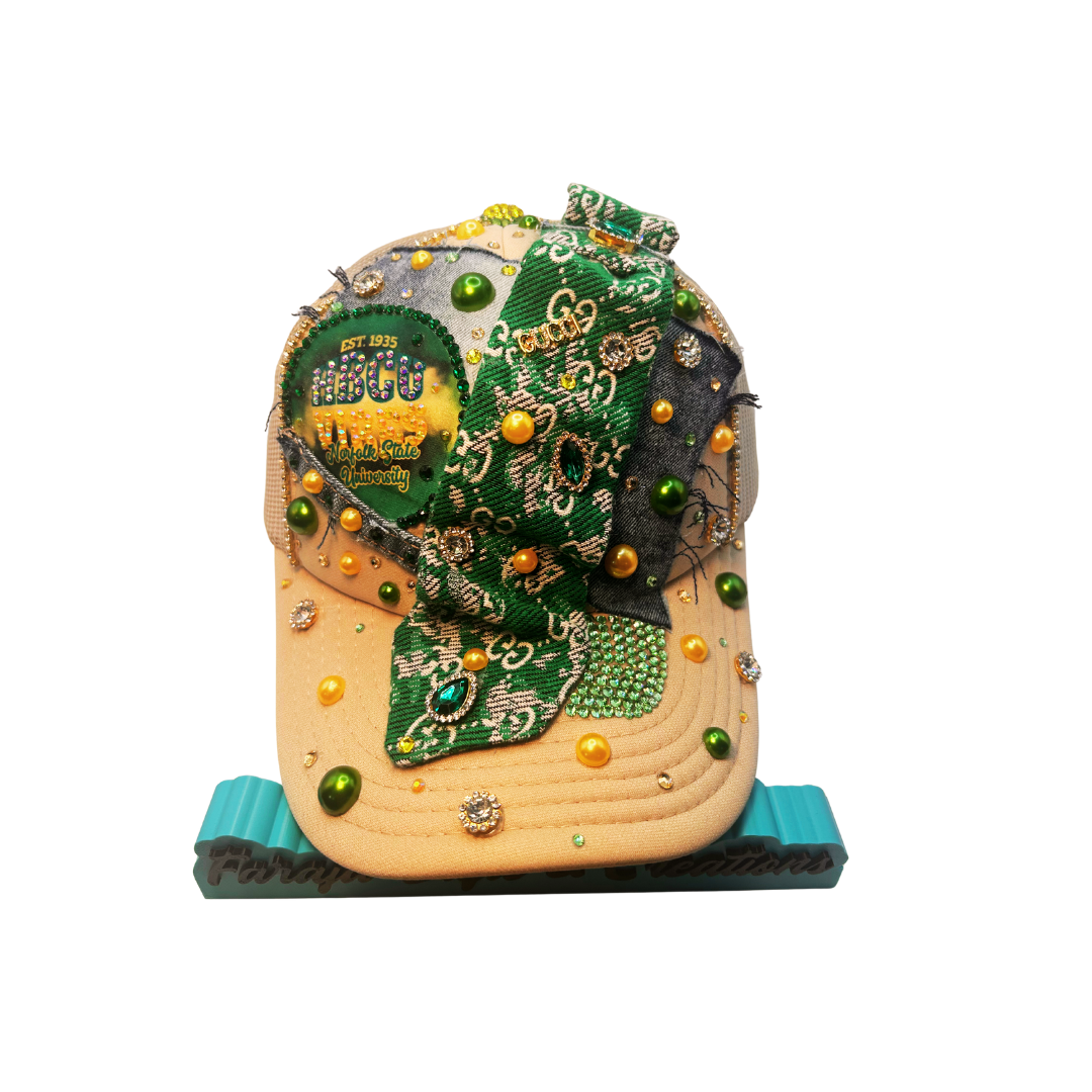 Design Your Custom College / HBCU Junk Trucker Hat | Rhinestones • Patches • Pearls • Charms