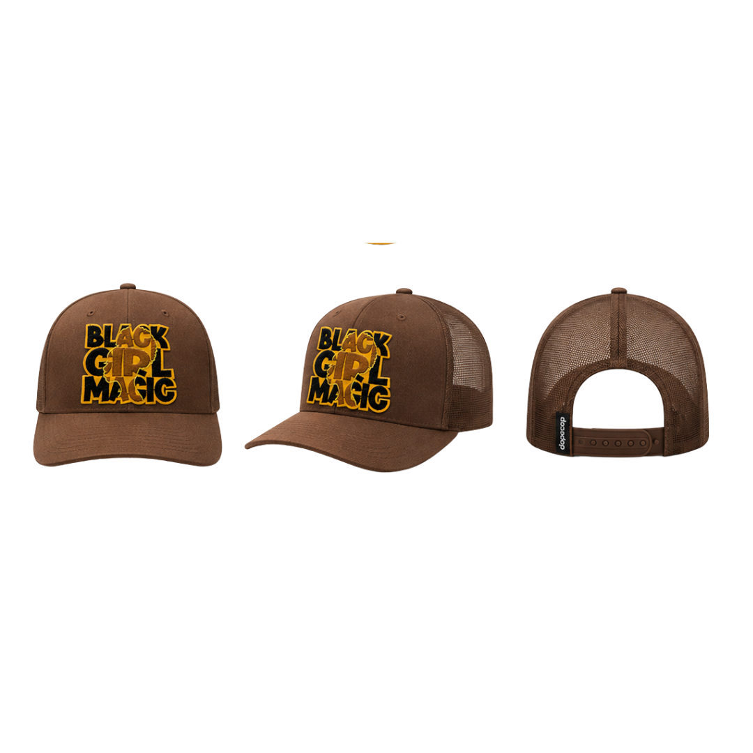 Dope Black Girl Patched Snapback Hat | Black Girl Magic Cap - Canvas Brown