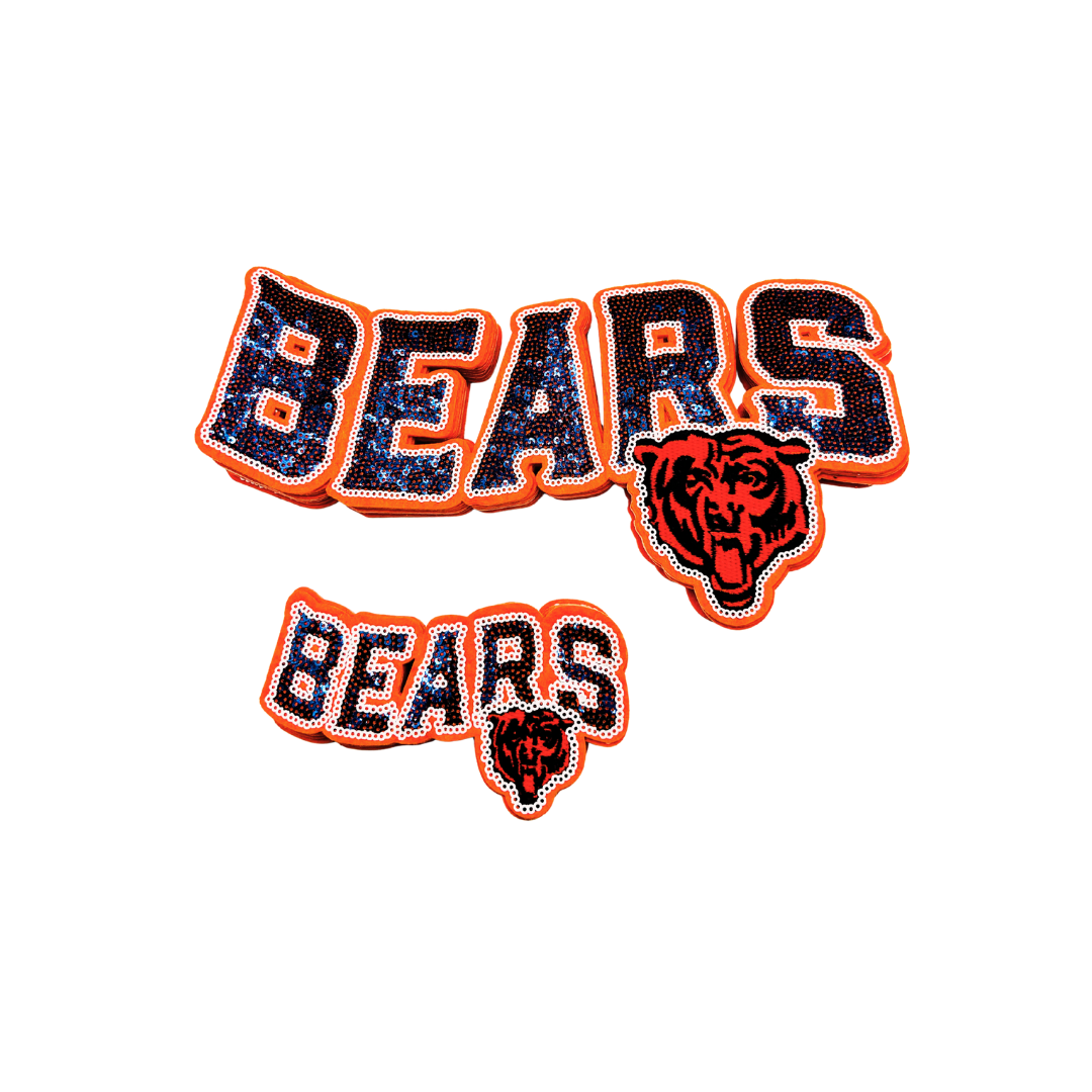 Chicago Bears Football Sequin Patches