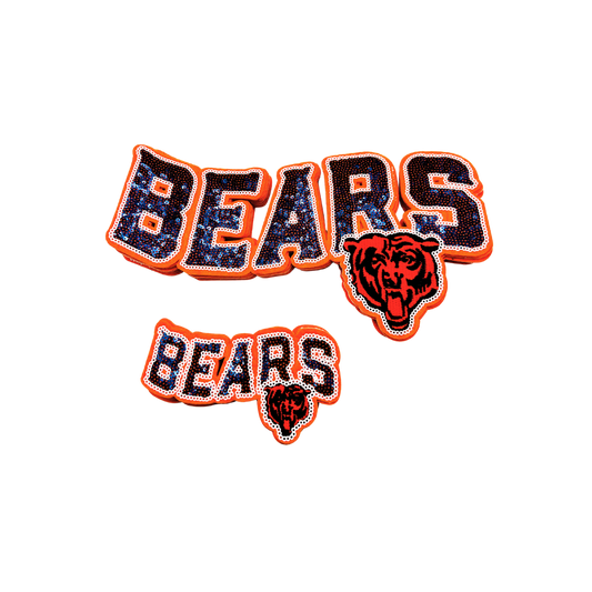 Chicago Bears Football Sequin Patches
