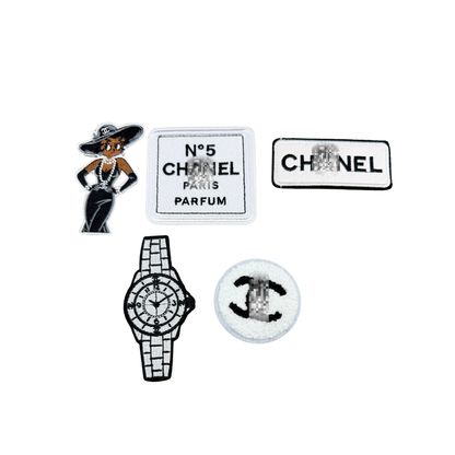 Chan** Designer Inspired Black & White Patch Collection