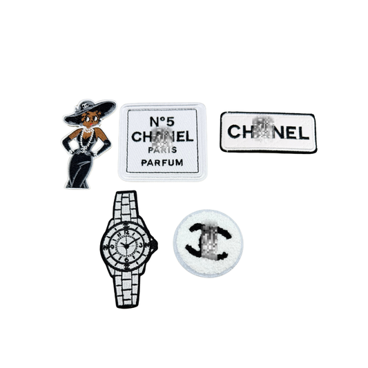 Chan** Designer Inspired Black & White Patch Collection
