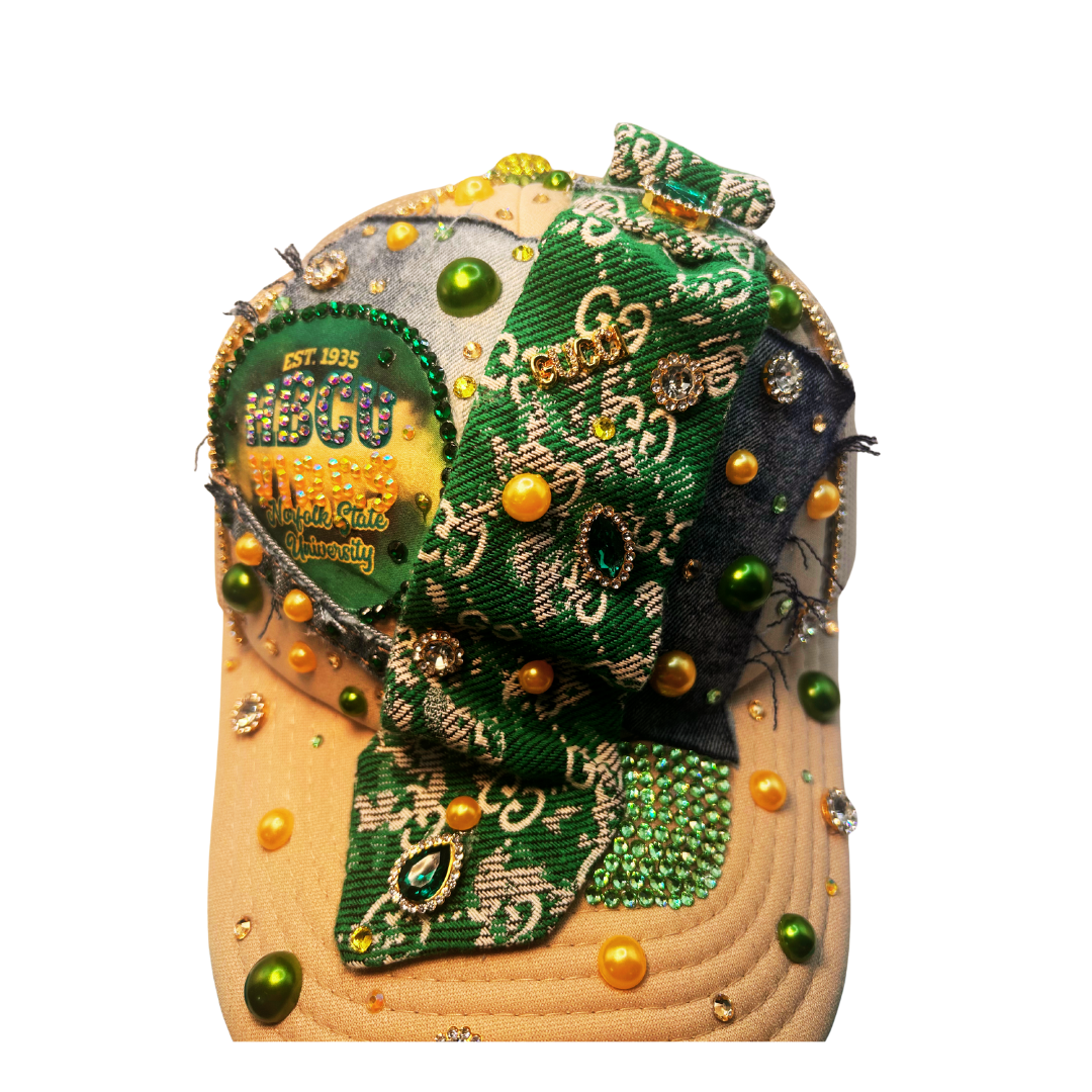 Design Your Custom College / HBCU Junk Trucker Hat | Rhinestones • Patches • Pearls • Charms