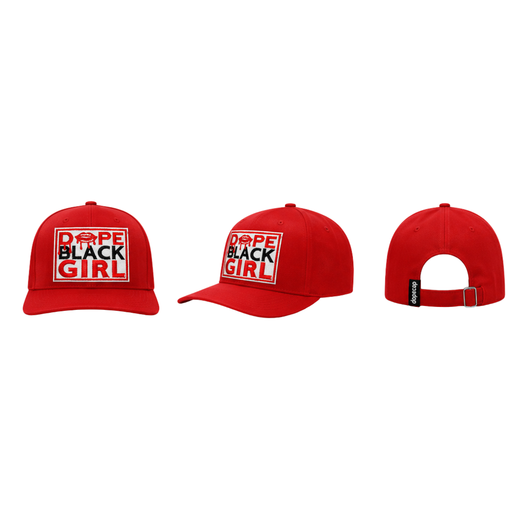 Dope Black Girl Patched Snapback Hat | Melanin Queen Statement Cap - Red