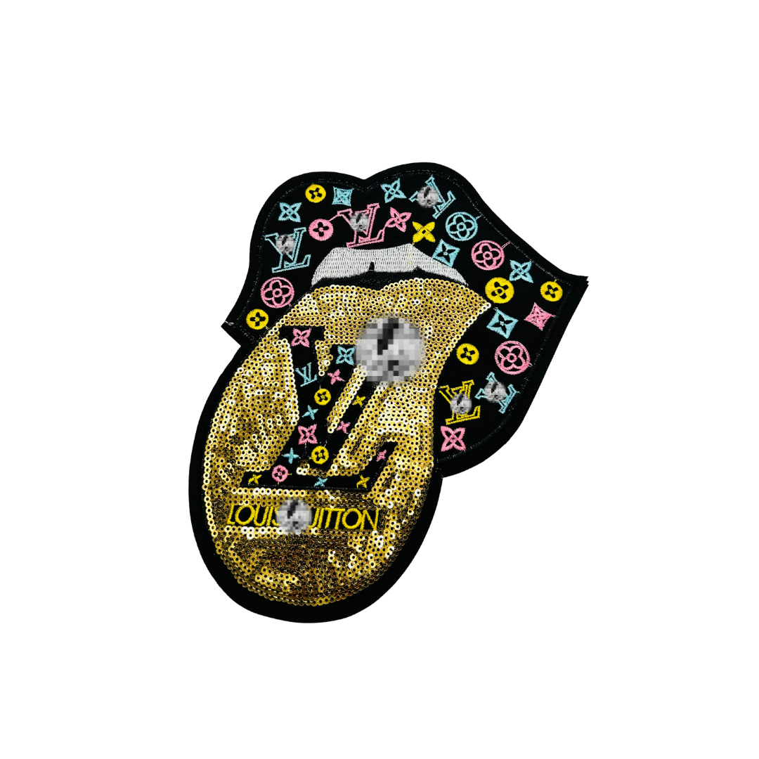 Lui* V Mouth Sequin Designer Inspired Large Patch