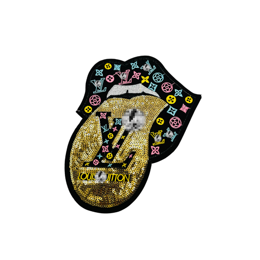Lou** V Mouth Sequin Designer Inspired Large Patch