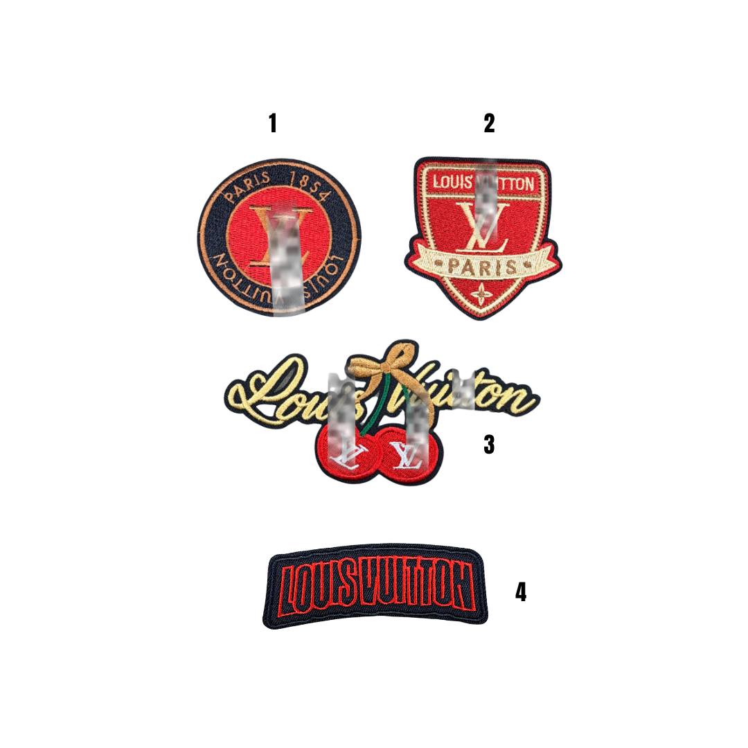 Lou** V  Designer Inspired Red Small Embroidery Patch Collection