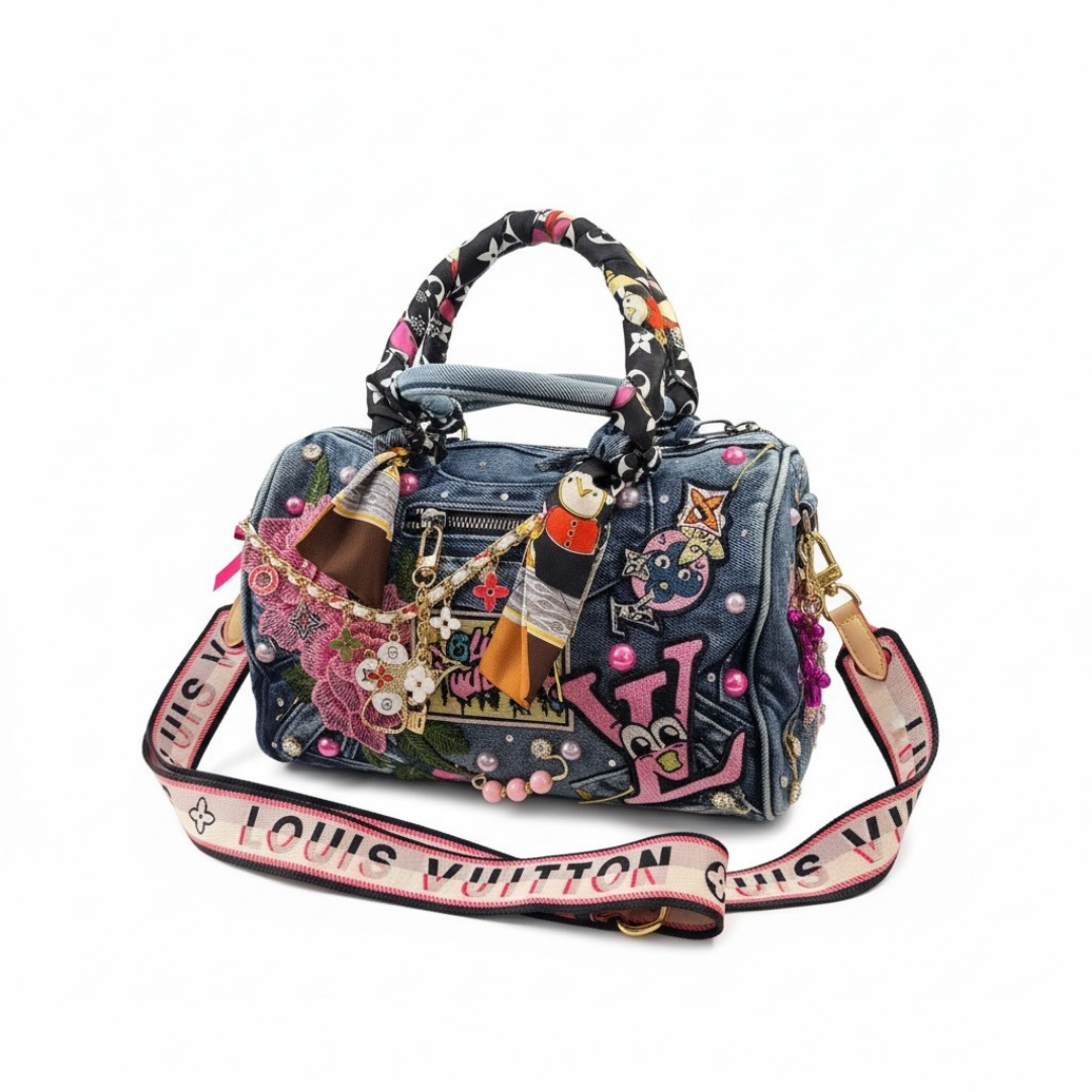 Design Your Own Junk Handbag | Custom Bling Purse with Patches, Rhinestones, Pearls & Chains