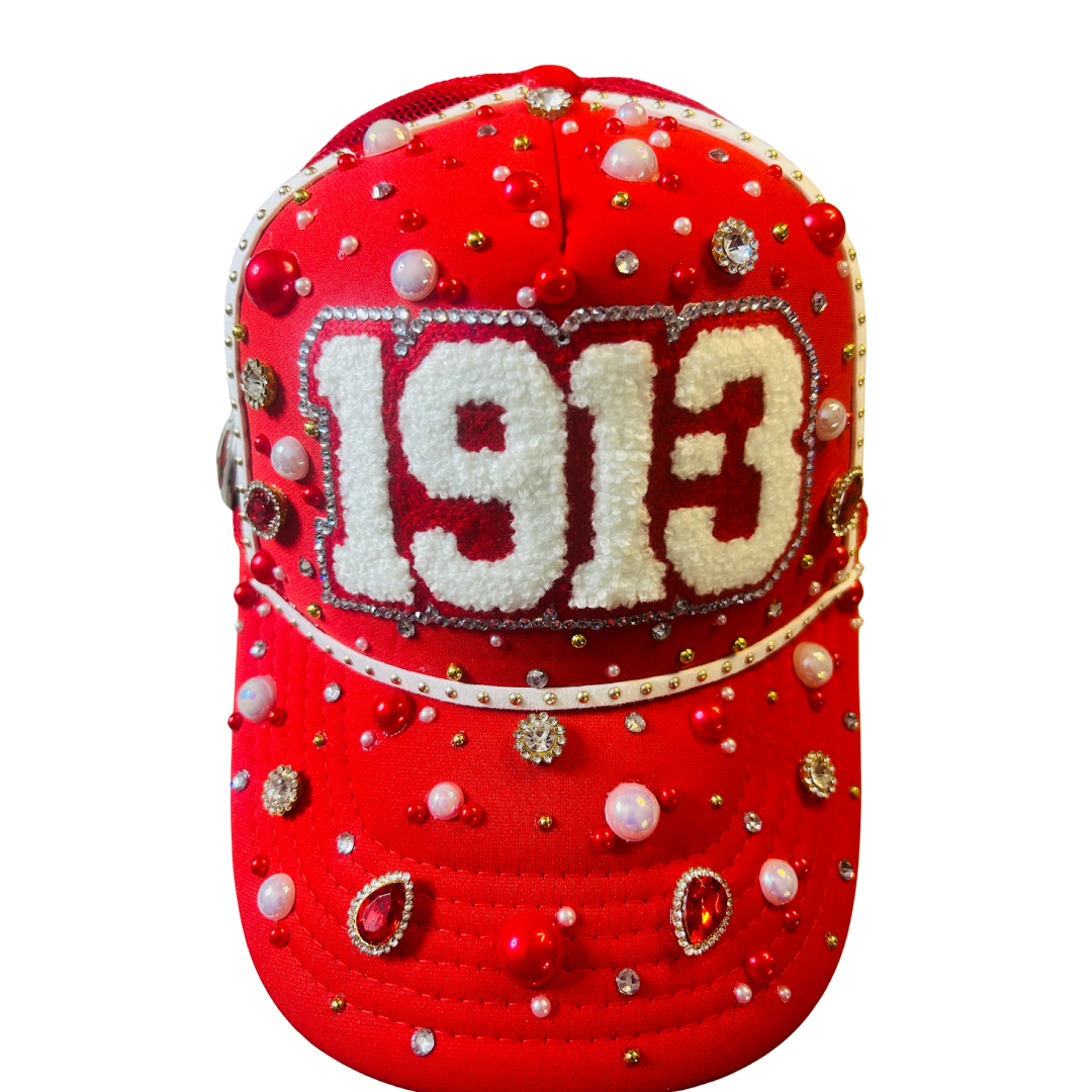Design Your Custom Delta Sorority Trucker Junk Hat | Rhinestones, Patches & Pearls | Greek Life Fashion Cap