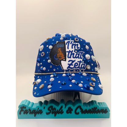 Design Your Custom Zeta Sorority Trucker Junk Hat | Rhinestones, Patches & Pearls | Greek Life Fashion Cap