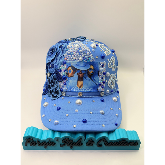 Design Your Custom Zeta Amicae  Inspired Sorority Trucker Junk Hat | Rhinestones, Patches & Pearls | Greek Life Fashion Cap (Copy)