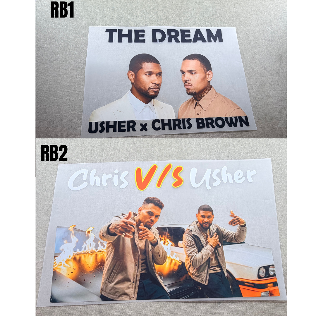 Raymond vs Brown DTF Transfers - Sizes 10*10