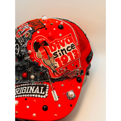 Design Your Custom Delta Sorority Trucker Junk Hat | Rhinestones, Patches & Pearls | Greek Life Fashion Cap