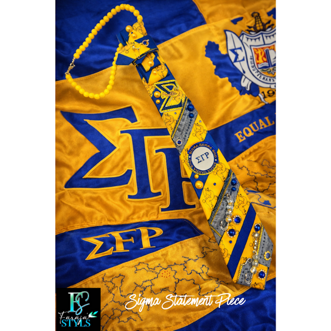 Sigma Gamma Rho Premade Junk Tie – Bling Sorority Statement Tie | Ready to Ship