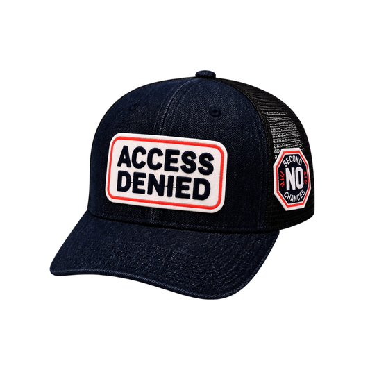 Denim Access Denied “No Second Chances” Mesh-Back Snapback Hat
