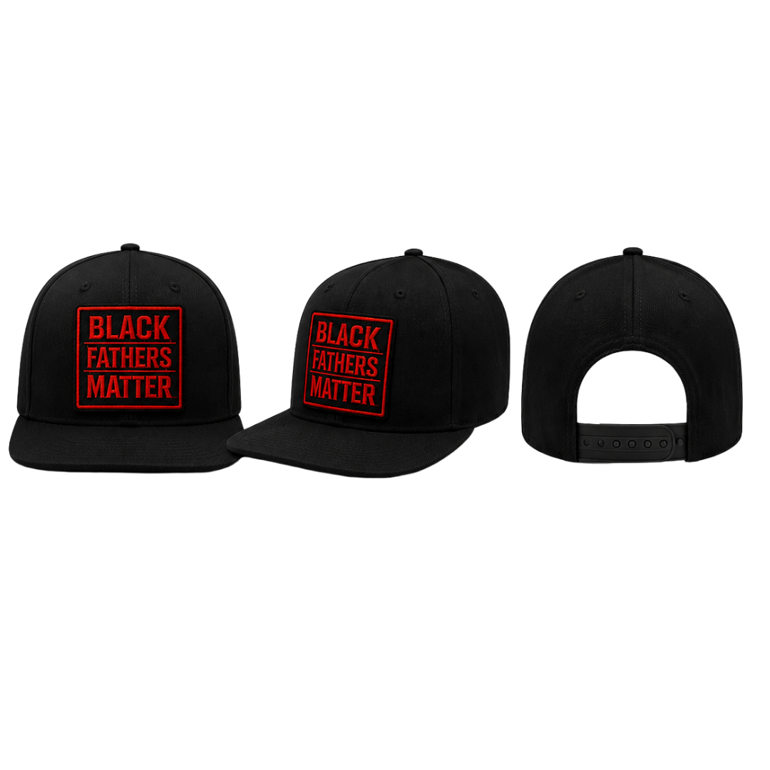 Black Fathers Matter Trucker-Snapback - Red Embroidered