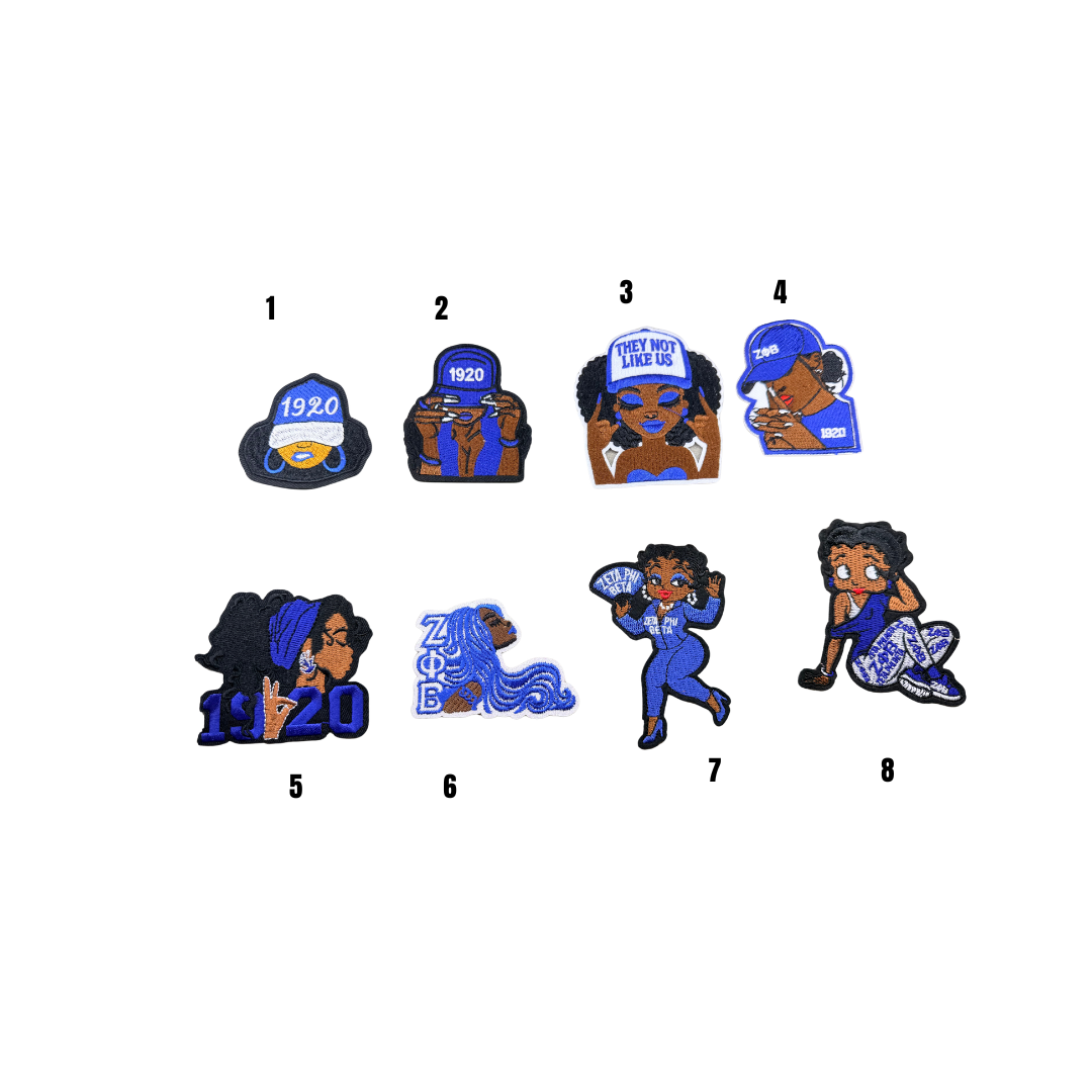 Female  Zeta Inspired Blue & White Small Patches