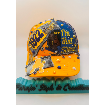Design Your Custom Sigma Gamma Rho Sorority Trucker Junk Hat | Rhinestones, Patches & Pearls | Greek Life Fashion Cap