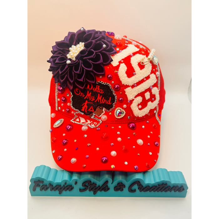 Design Your Custom Delta Sorority Trucker Junk Hat | Rhinestones, Patches & Pearls | Greek Life Fashion Cap