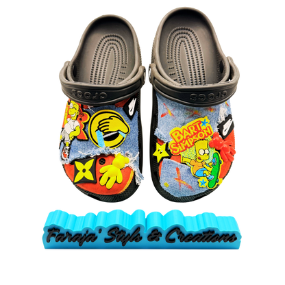 Faraja’ Styls Custom Croc Slides – Personalized Bling Slides, Patch Slides, Charm Slides, Sorority, Sneaker & Custom Design Slides