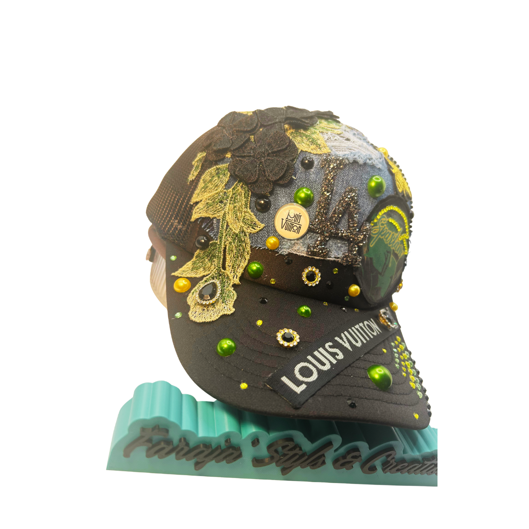 Design Your Custom College / HBCU Junk Trucker Hat | Rhinestones • Patches • Pearls • Charms