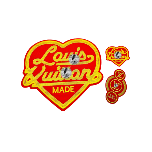 Lou** V Made Heart Designer Inspired Embroidered Patches