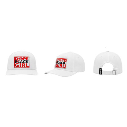 Dope Black Girl Patched Snapback Hat | Melanin Queen Statement Cap - White