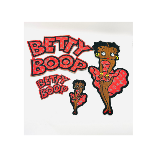 L-V Red/Gray Betty Leather Patches