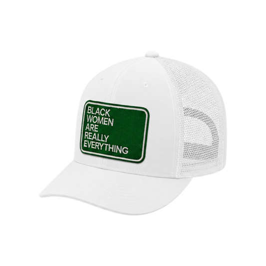Black Women Are Everything Patched Snapback Hat | Melanin Queen Trucker Cap - Green/ White