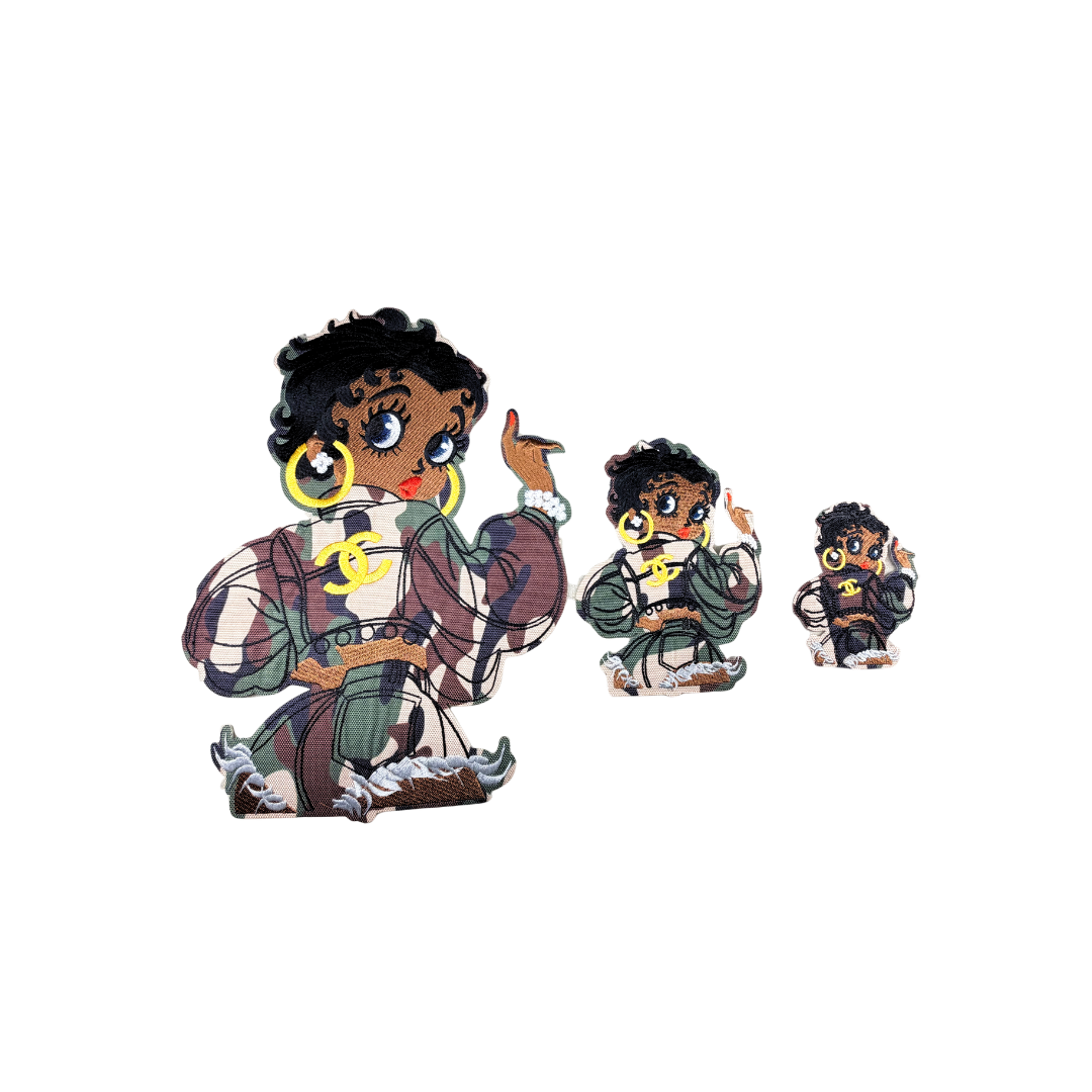 Camo Chan*l Betty Boop Patches