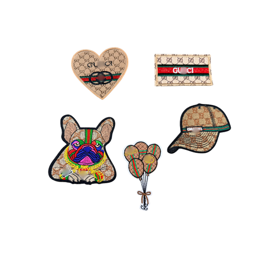 G Designer Inspired Brown/Gold Collection Patches