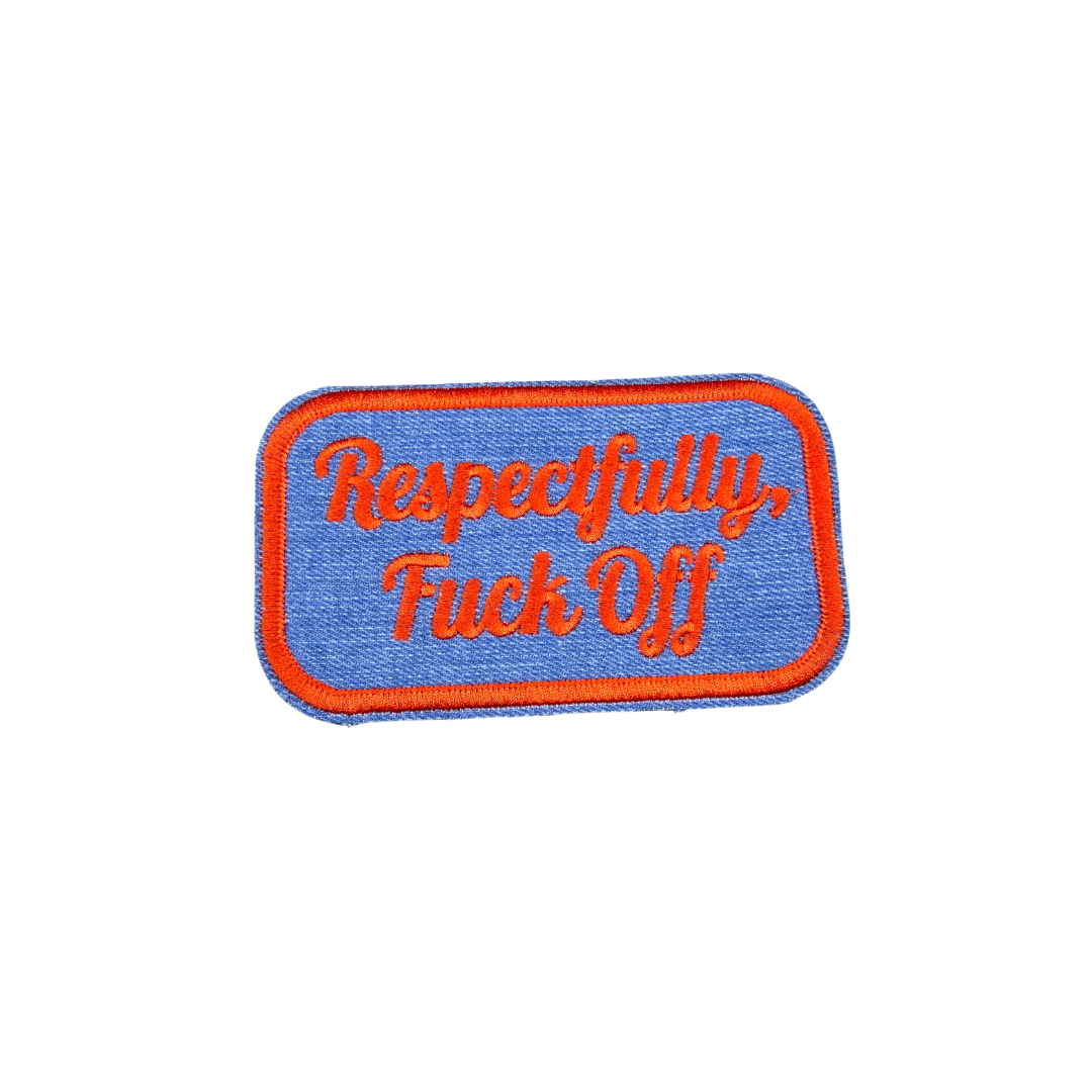 Respectfully F Off Statement Medium Denim Patch