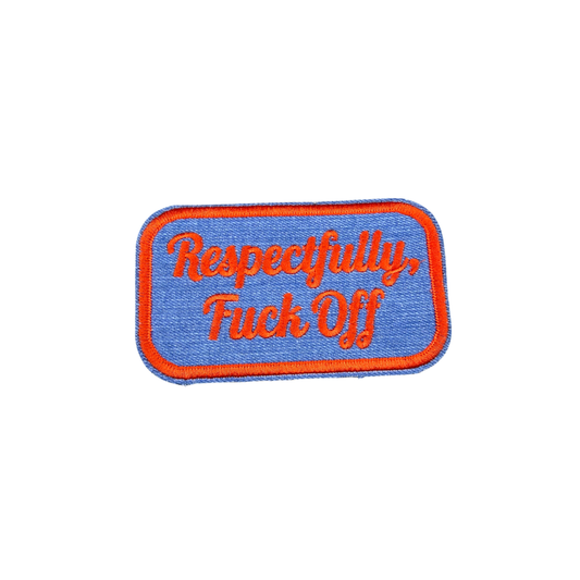 Respectfully F Off Statement Medium Denim Patch