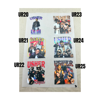 Chris Brown & Usher Small DTF Transfers - Sizes 3.5*3.5 (Hat Size)