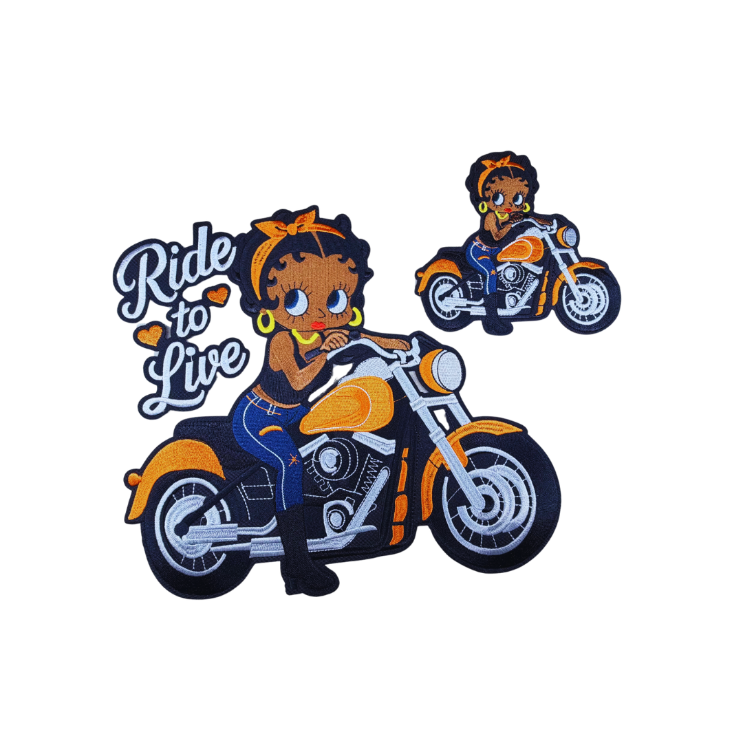 Ride to Live Betty Boop Motorcyle Patches