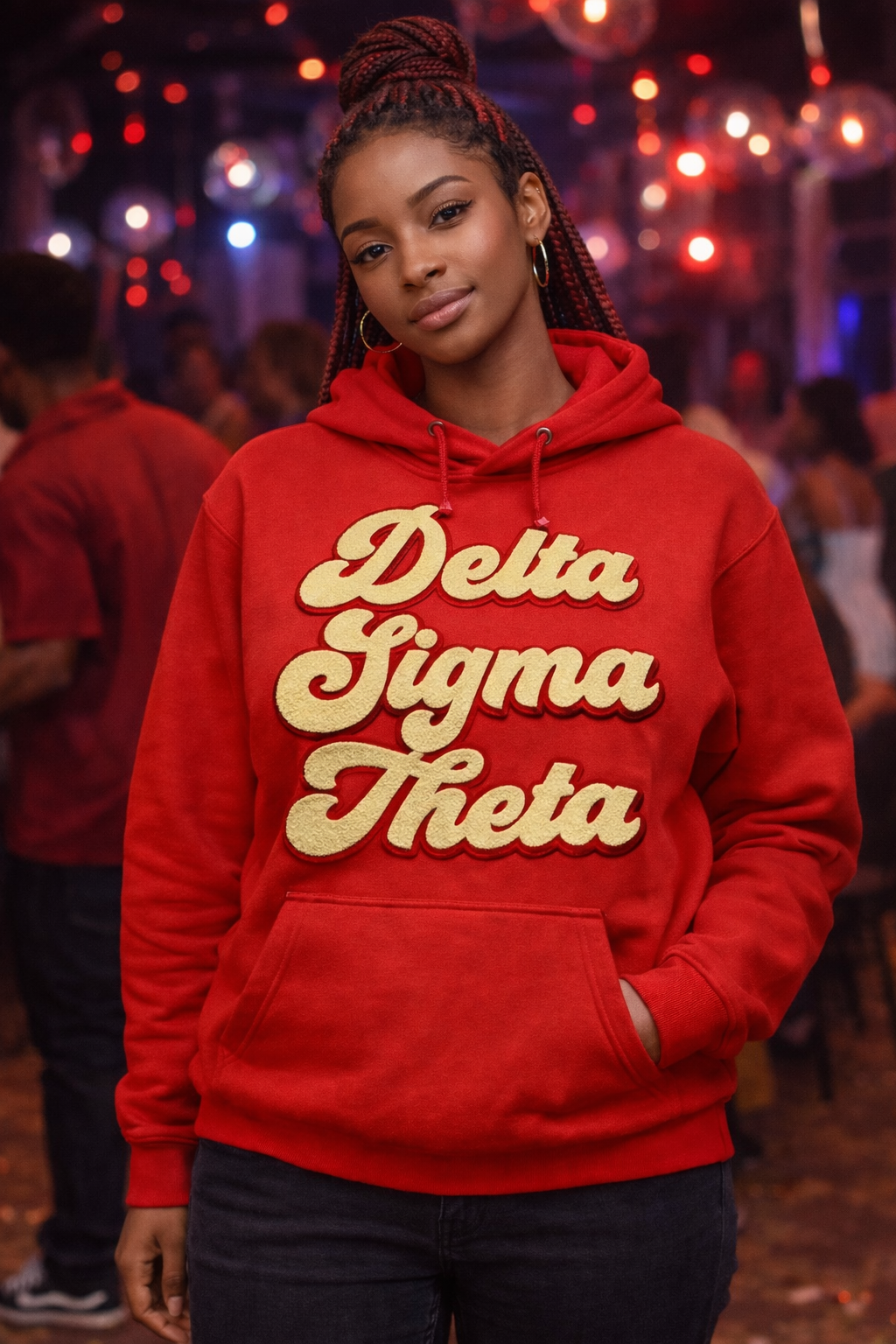 Delta Sigma Theta Chenille Patch Kangaroo Hoodie – Greek Pullover Hoodie