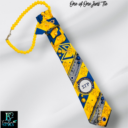 Sigma Gamma Rho Premade Junk Tie – Bling Sorority Statement Tie | Ready to Ship