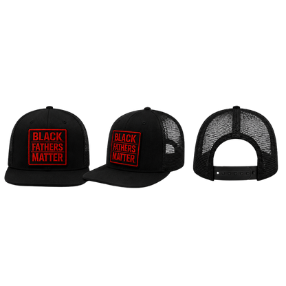 Black Fathers Matter Trucker-Snapback - Red Embroidered