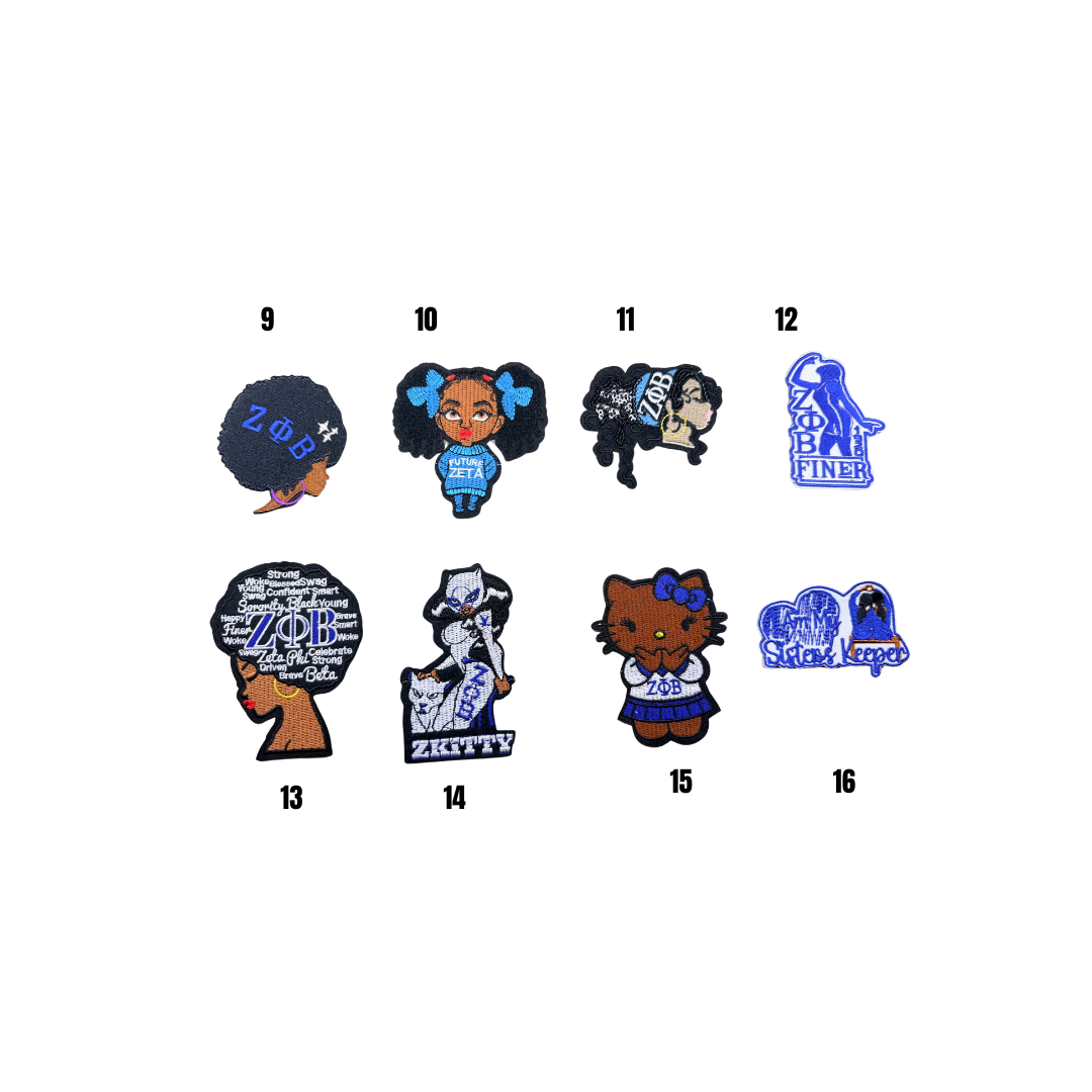 Female  Zeta Inspired Blue & White Small Patches