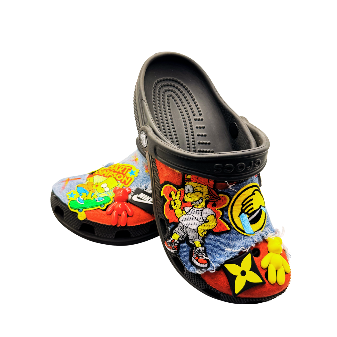 Faraja’ Styls Custom Croc Slides – Personalized Bling Slides, Patch Slides, Charm Slides, Sorority, Sneaker & Custom Design Slides