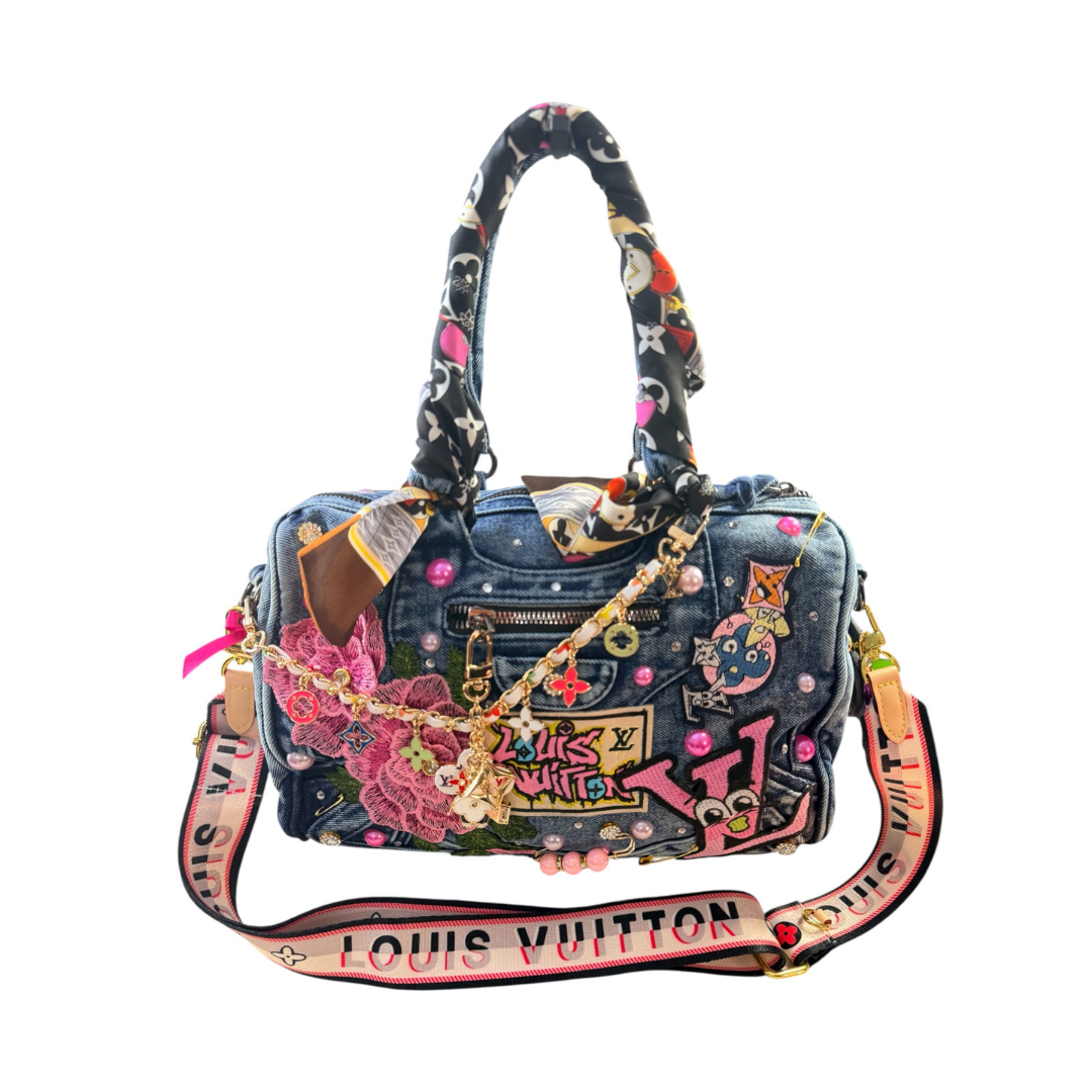 Design Your Own Junk Handbag | Custom Bling Purse with Patches, Rhinestones, Pearls & Chains