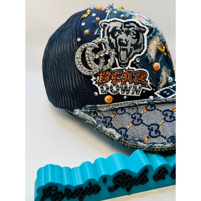 Customize Your Chicago Bears Junk Trucker Hat – Blinged & Patched Game Day Statement Hat